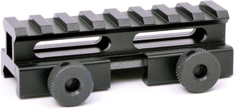 Hammers Red Dot Scope 0.75" 3/4 inch Riser Mount Picatinny Rail with 8 Ring Slots and Large Diamond Knurled Thumb Screw Nuts - Image 1